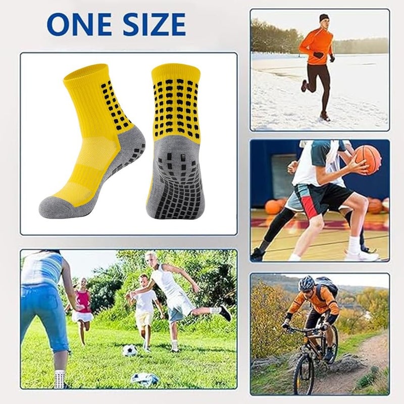 BUKEORE Store 4/6 Pairs Grip Soccer Socks Anti Slip Non Slip Men's Athletic Socks for Football Basketball Sports - Image 5